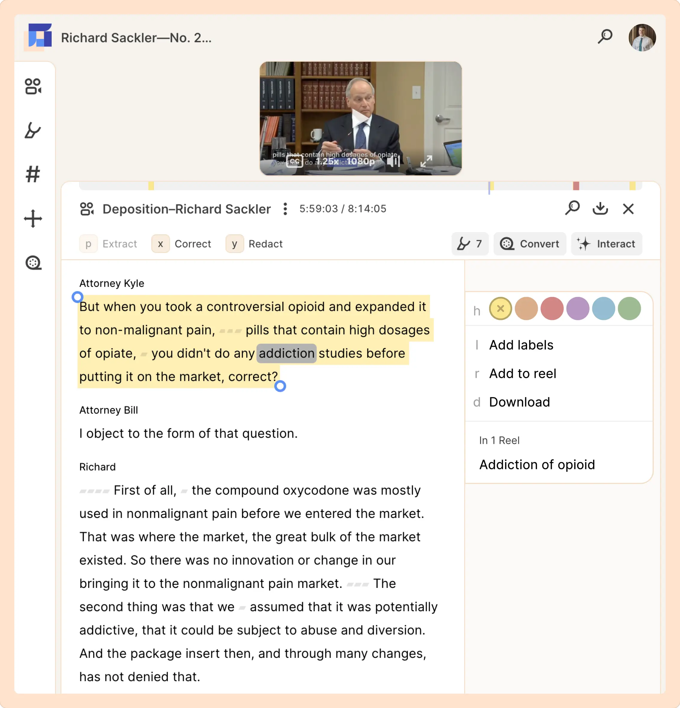 Reduct.Video Mutlicam View Platform Screenshot